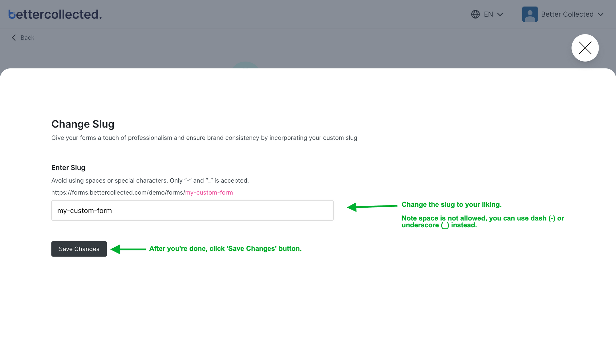 How to create a custom url for google forms 
