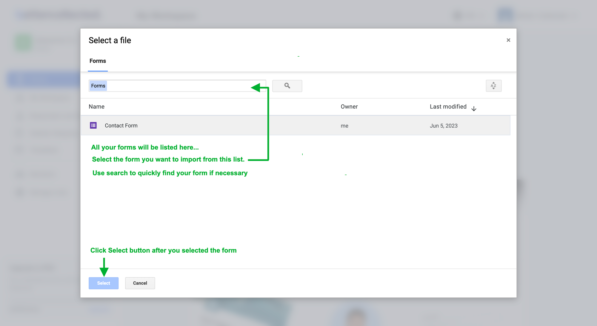 Import Google Forms on Better Collected