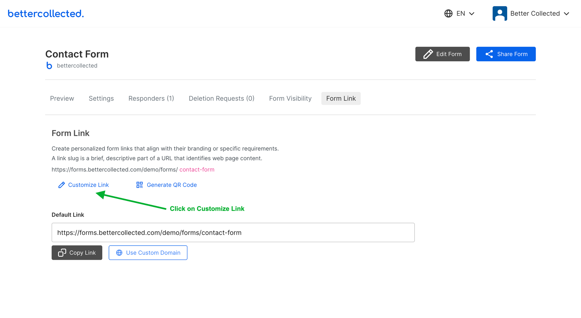 How to customize Google Form link?