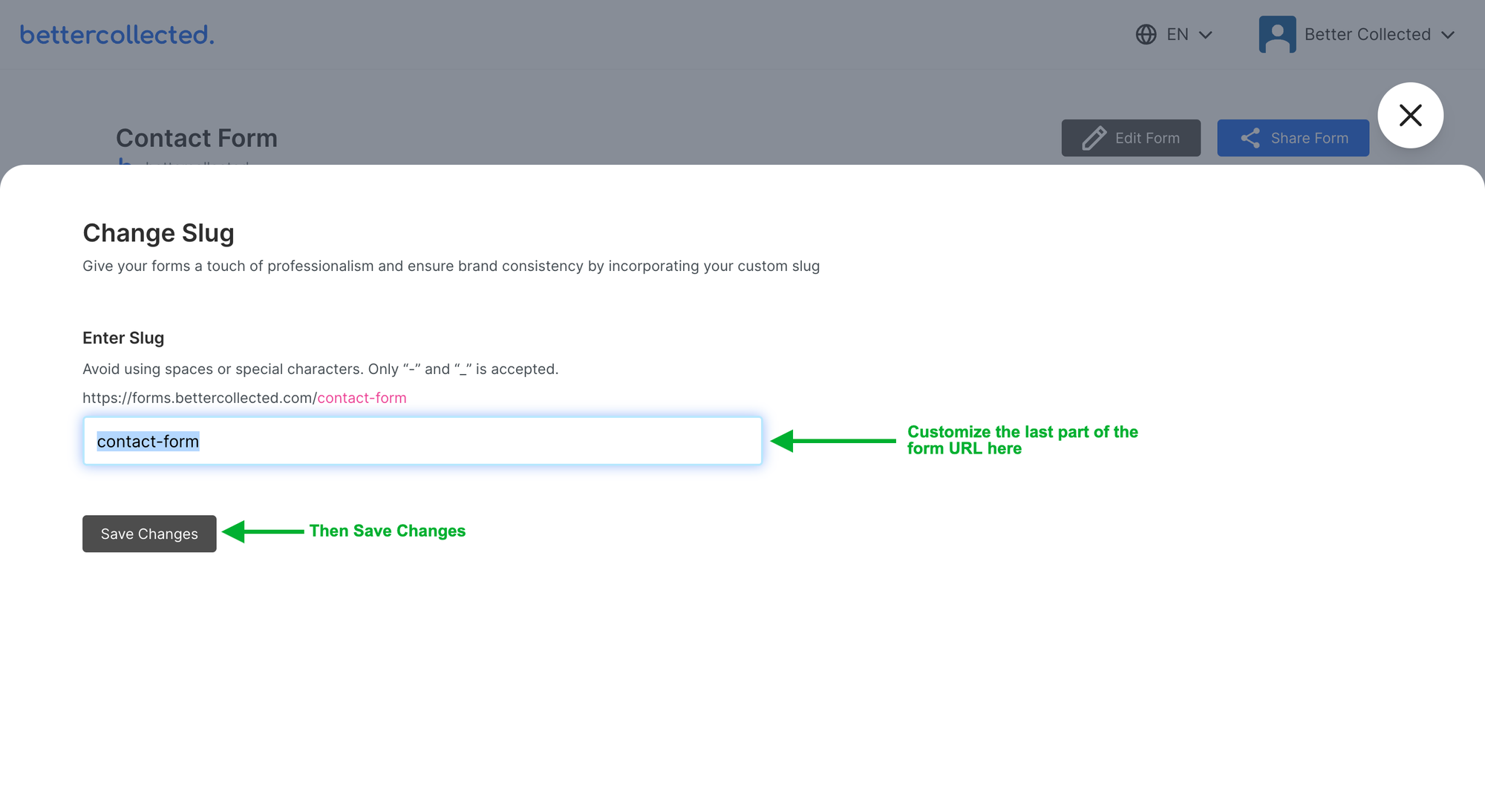 How to customize Google Form link?